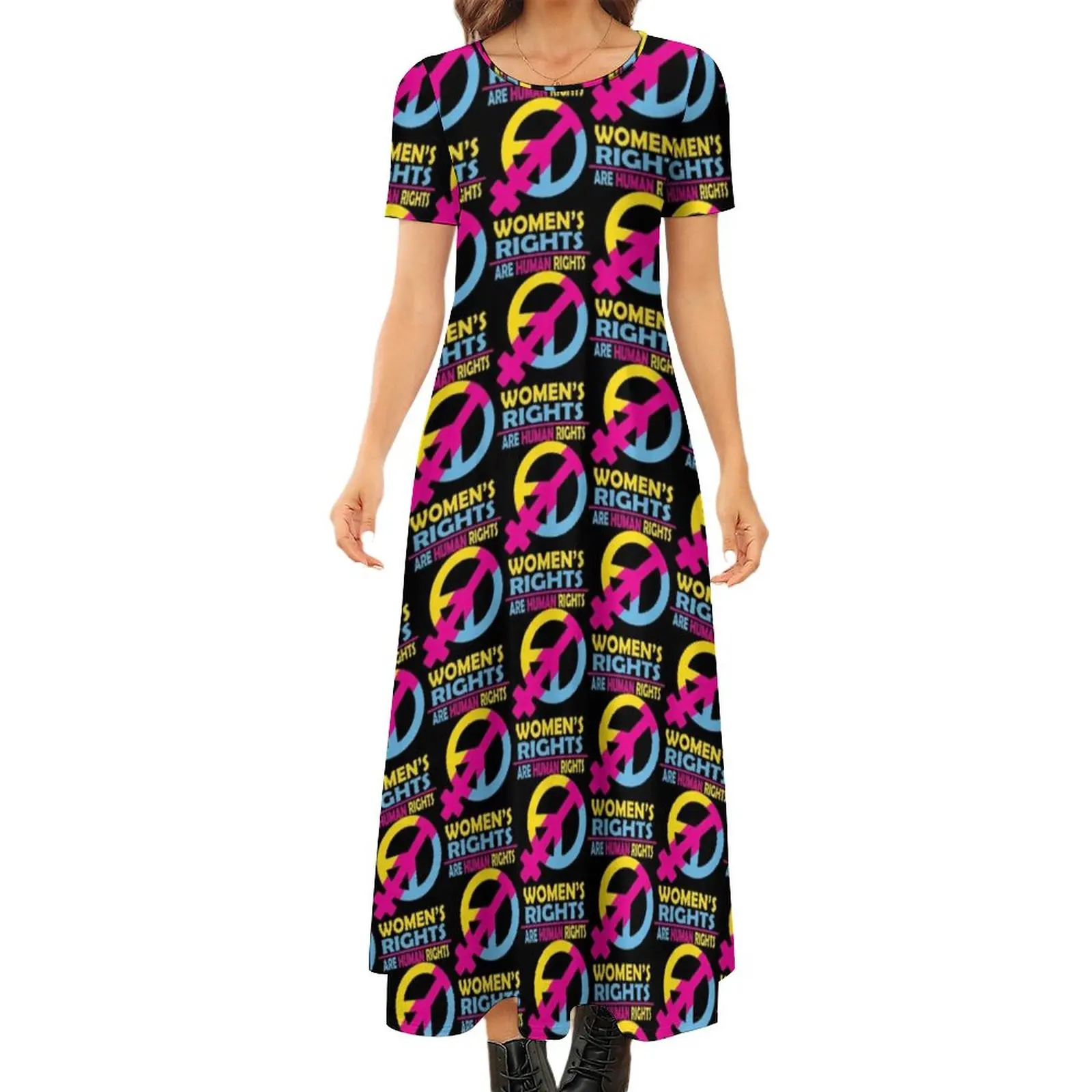 

Womens Rights Are Human Rights Dress Equality Day Street Fashion Boho Beach Long Dresses Woman Elegant Maxi Dress Gift Idea