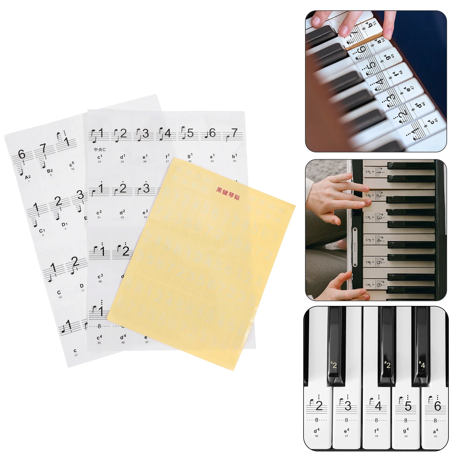

1pc Useful Practical Fine Durable Piano Keyboard Decal Piano Supply Introductory Sticker Piano Decal