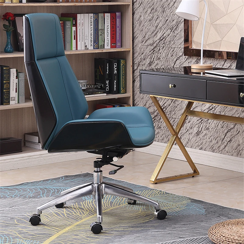 

Nordic Luxury Office Chairs High Leather Armchair Modern Computer Office Chair Lifting Gaming Sillon Oficina Bedroom Furniture