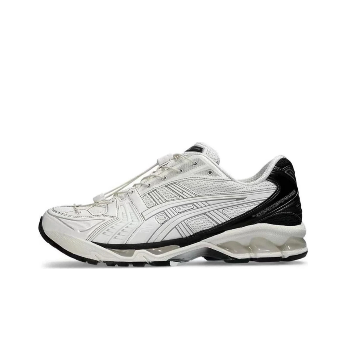 Asics Gel-Kayano 14 Round Toe Lace-Up Anti-Slip Wearable Low-Top Running Shoes Unisex White and Black