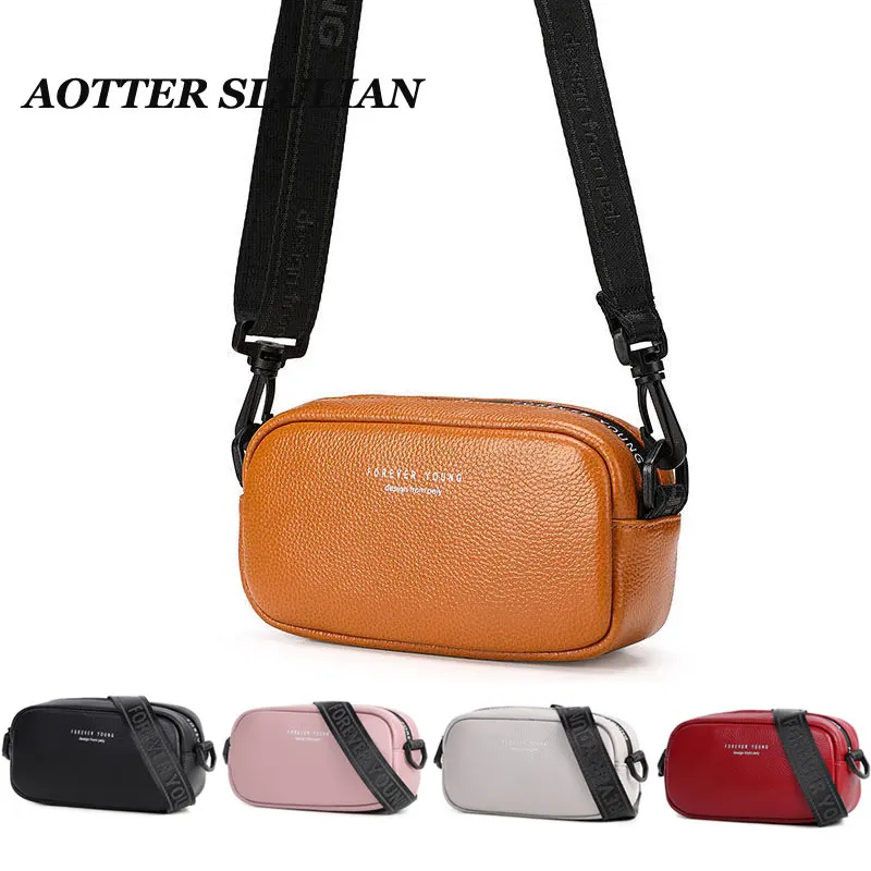 

Women Fashion Wide Strap Shoulder Bags PU Leather Crossbady Bolsos Ladies Messenger Handbag Purse Small Solid Color Satchel Bag