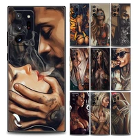 sexy sleeve tattoo girl phone case for samsung note 8 note 9 note 10 m11 m12 m30s m32 m21 m51 f41 f62 m01 soft silicone