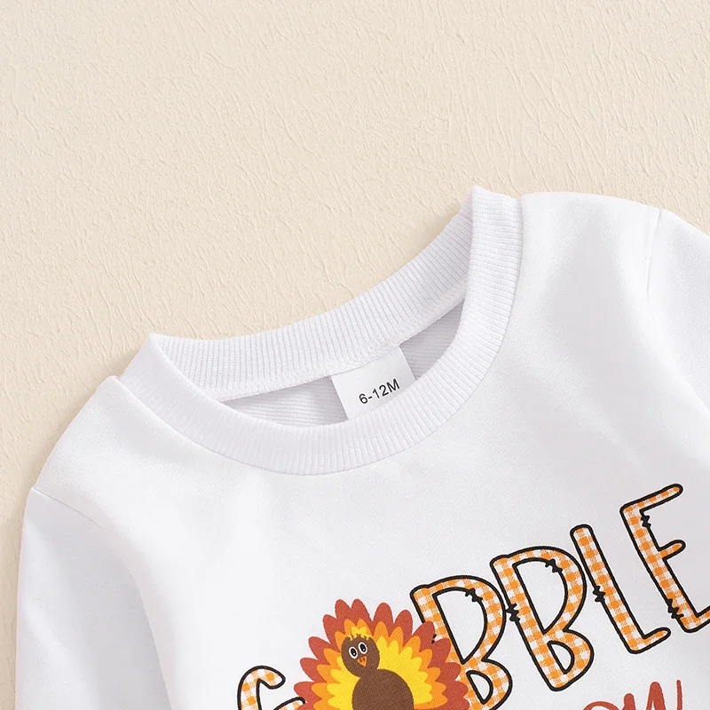 dekolt bluzy z długim rękawem i spodnie w kratę комплект из 2 предметов одежда для маленьких девочек