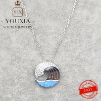 Hot Selling Own Brand DIY 925 Silver Wave Simple Design Party Banquet Fashion Personality Exquisite Ladies Seaside Jewelry