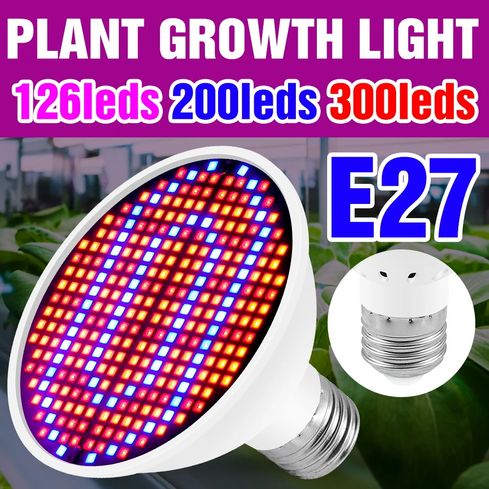 

E27 LED Grow Light Bulb Full Spectrum Phytolamp For Plants Flower Seeds Indoor Cultivation Lamp Seedlings Growth Tent Phyto Lamp