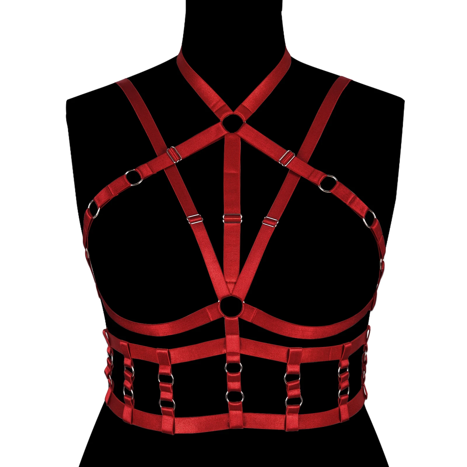 Женское винно-красное сексуальное нижнее белье в стиле 90-х годов ремни для тела