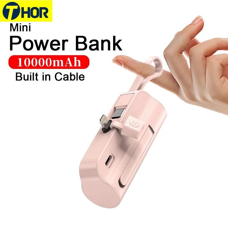 

Mini Power Bank 10000mAh Portable Charging Powerbank Mobile Phone Spare External Battery PoverBank For iPhone Samsung Xiaomi