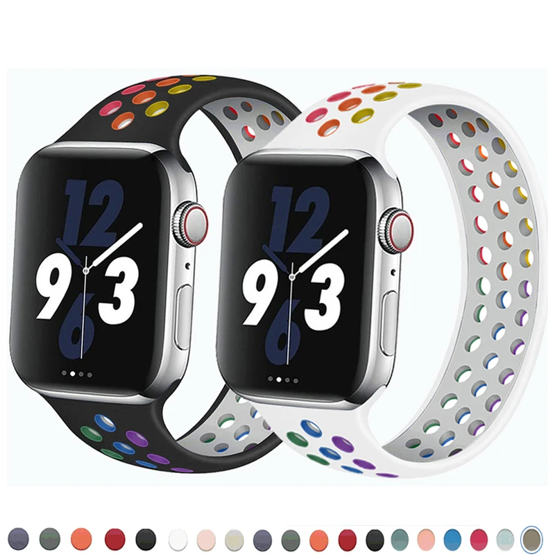 

Solo Loop strap For Apple Watch Band 49mm 45mm 44mm 41mm 40mm 38mm 42mm Breathable silicone bracelet iWatch Ultra 8 7 6 SE 5 4 3