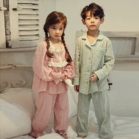 lace pyjamas set cute girls boys jacquard cotton pajama sets toddler kids princess sleep loungewear childrens clothing blouses