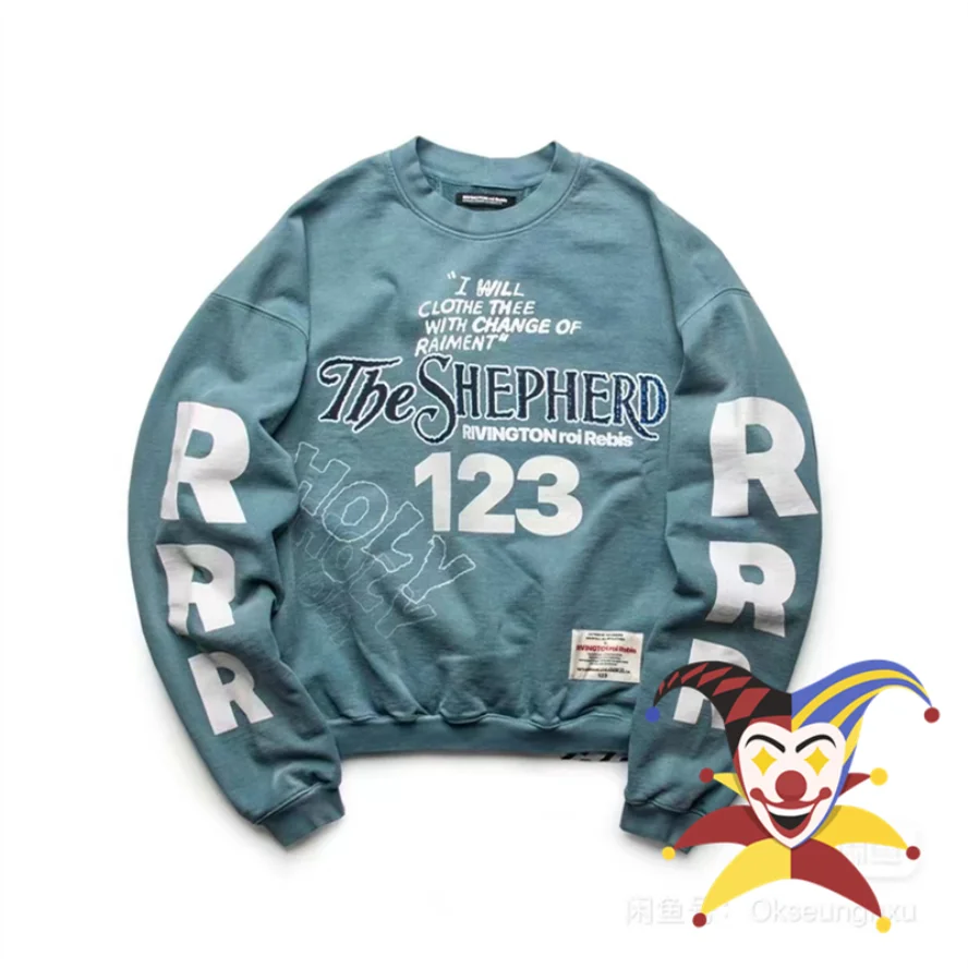 

Vintage RRR123 Holy Club Sweatshirts Men Women 1:1 Top Quality Washed RRR-123 Crewneck Oversized Hooded