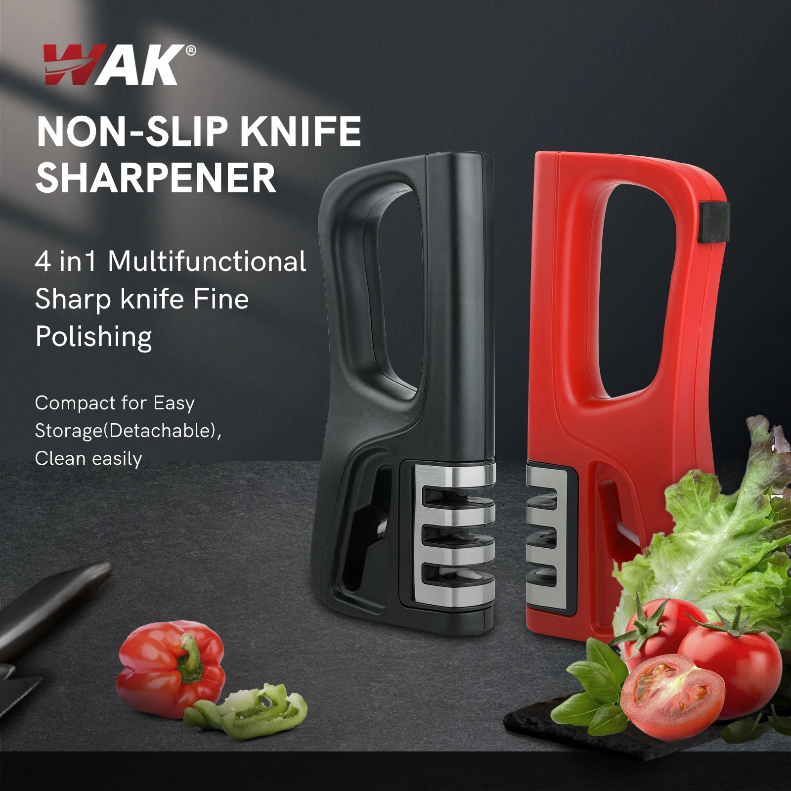 

WAK 4in1 Multifunctional Professional Knife Sharpener Machine EDC Kitchen Tools Utensils and Gadgets Grinder Angle Wetstone