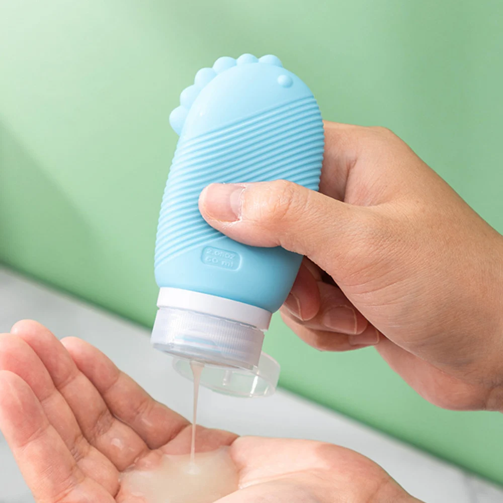 ź 60/90 ml silikonowa butelka podróżna dzielona wielokrotnego napełniania z pędzelkiem balsam do wyciskania tubki pusty pojemnik na próbki