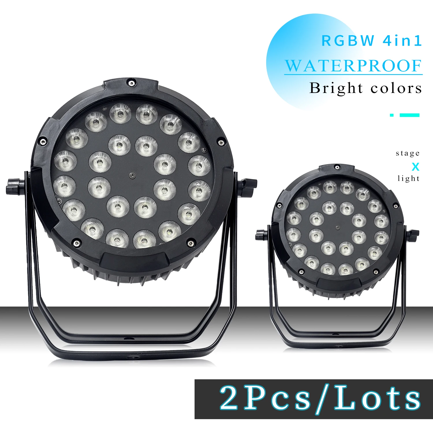 

2Pcs/Lots IP65 Outdoor Waterproof Led Par Light 24x18W RGBWA UV 6in1 LED Par 24*18W DMX512 control stage DJ equipment