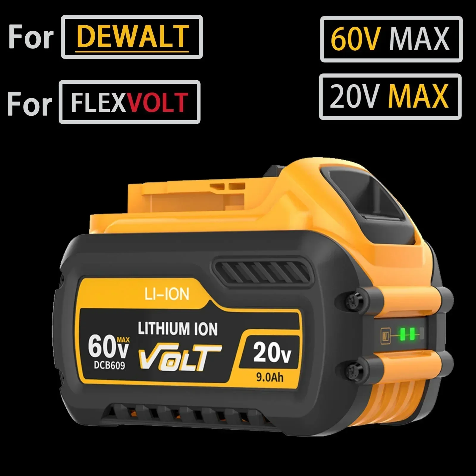 Для Dewalt 18 В 20 MAX Сменный литий-ионный аккумулятор DCB606 DCB609 DCB205 DCB204 DCB206 DCB209 DCB182 для