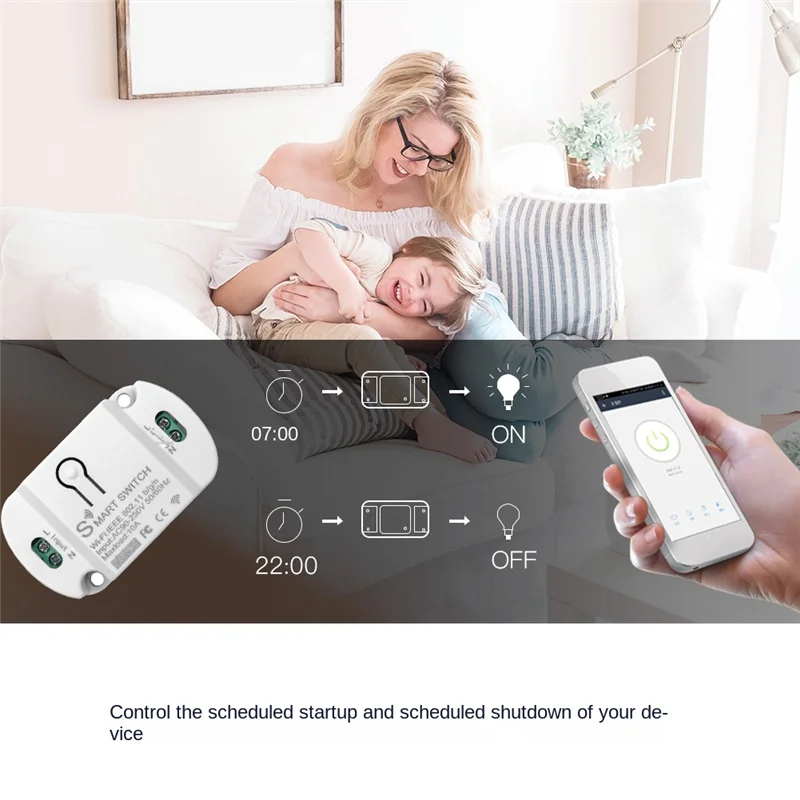 Фото THIVN-Tuya Wi-Fi Smart Switch 10A Беспроводной таймер Smart Life APP Модуль автоматизации голосового управления №3