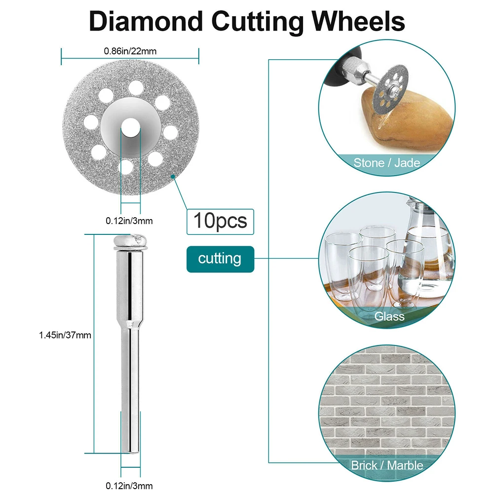 

30 Pcs Mini Cutting Disc Connecting Rod Polishing Wheel Set For Wood Plastic Stone Glass Ceramic Cutting Rotary Tool Accessories