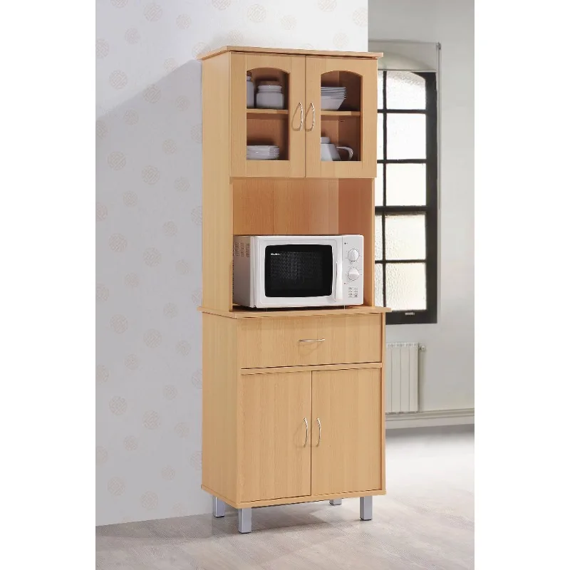

Hodedah Free Standing Kitchen Cabinet, Beech