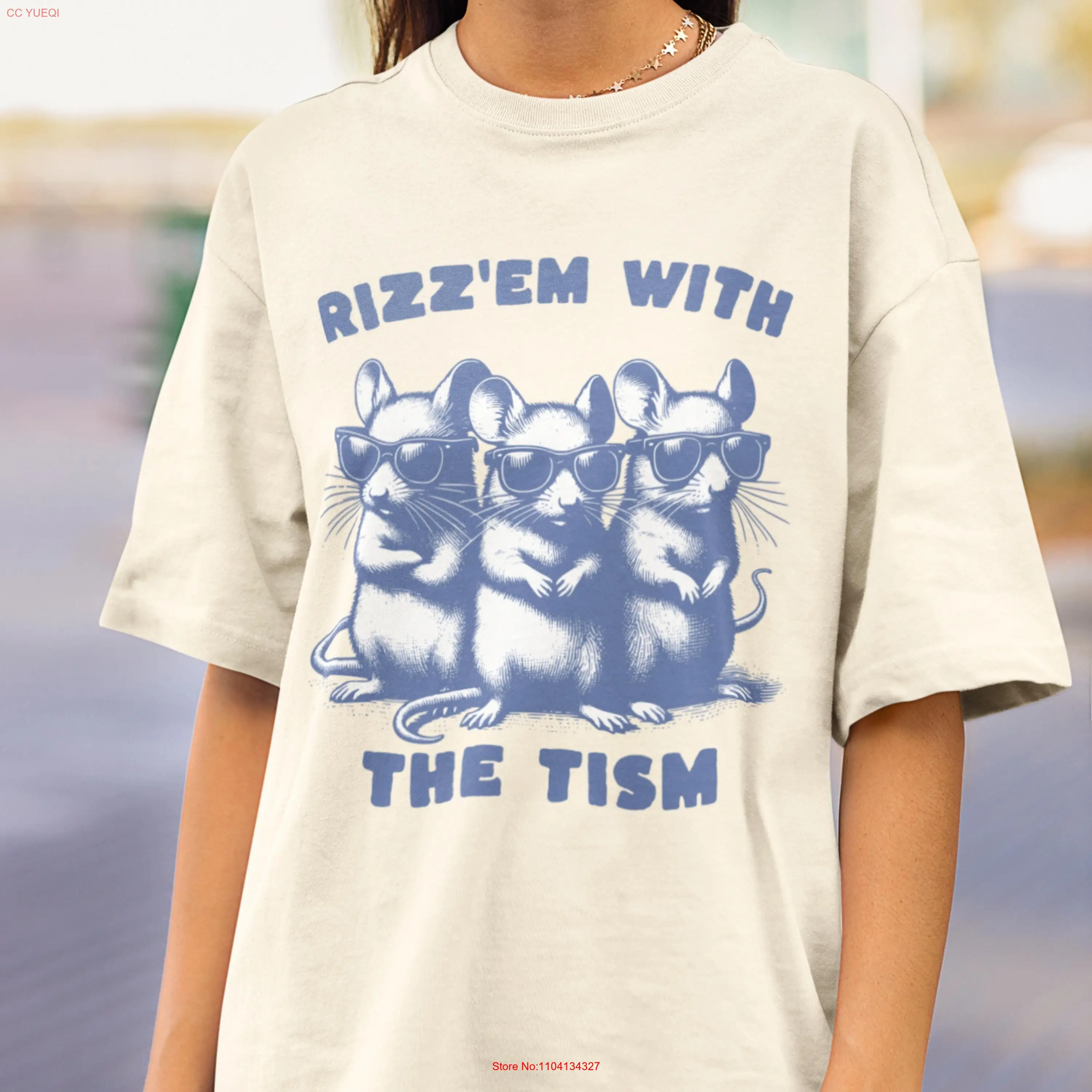 Винтажная футболка Rizz Em With The Tism в стиле ретро 90-х забавные мыши с аутизмом мем для