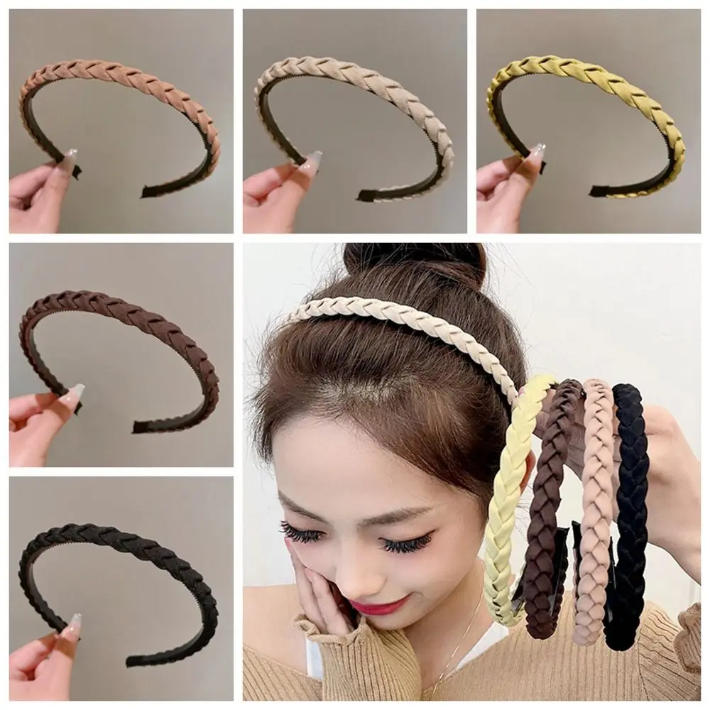 Элегантный обруч для волос с плетением нескользящая плетеная повязка на голову