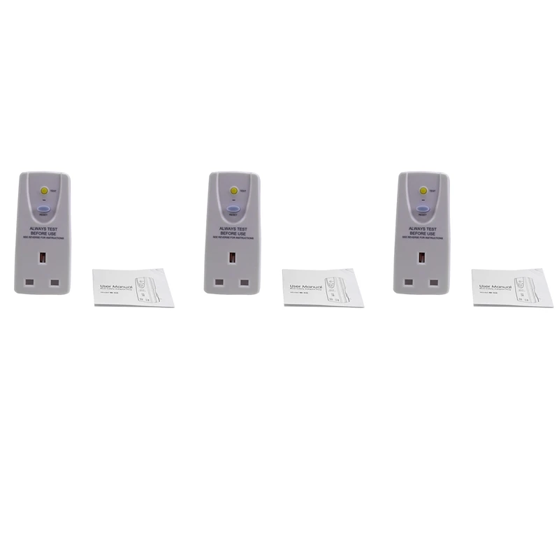

Top Deals 3X Uk Plug 13A Gfci Leakage Protection Plug Rcd Socket Home Circuit Breaker Cutout Power Trip Switch- Uk Plug