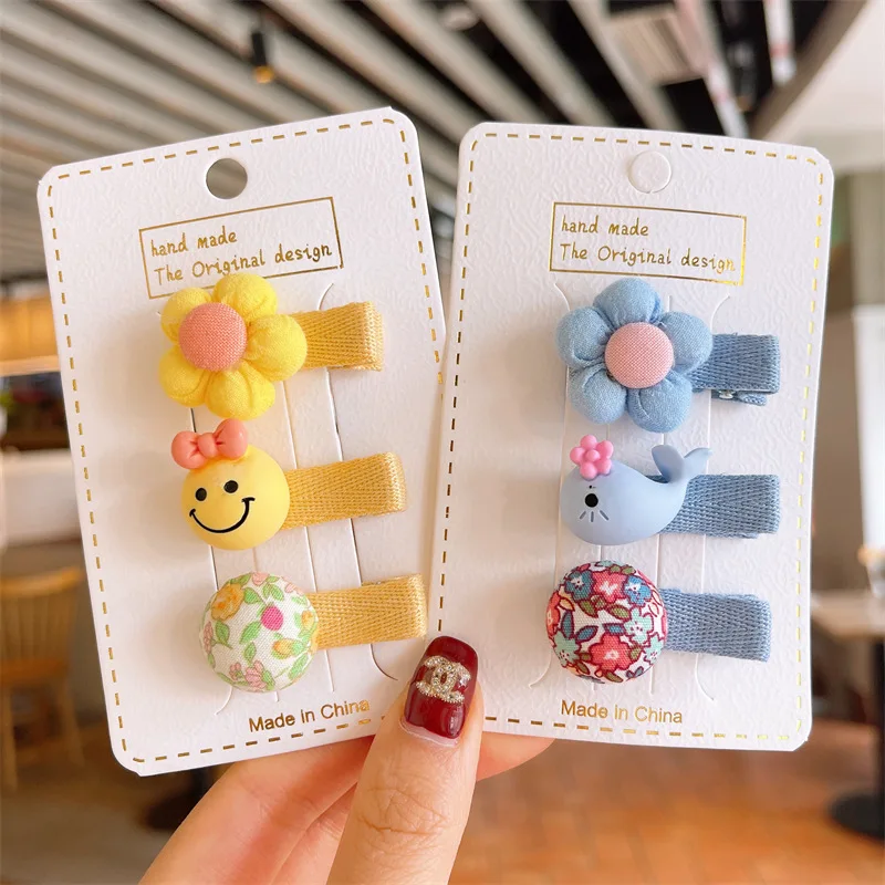 

New Hotsale 3pcs/set Children Hair Clips Cartoon Candy Color Baby Hairgrips Metal Barrettes Hair Accessories WLC060