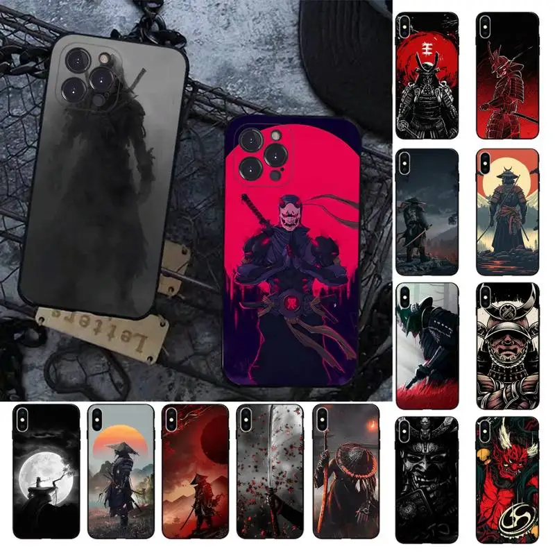 

Japanese samurai Phone Case For iPhone 8 7 6 6S Plus X SE 2020 XR XS 14 11 12 13 Mini Pro Max Mobile Case