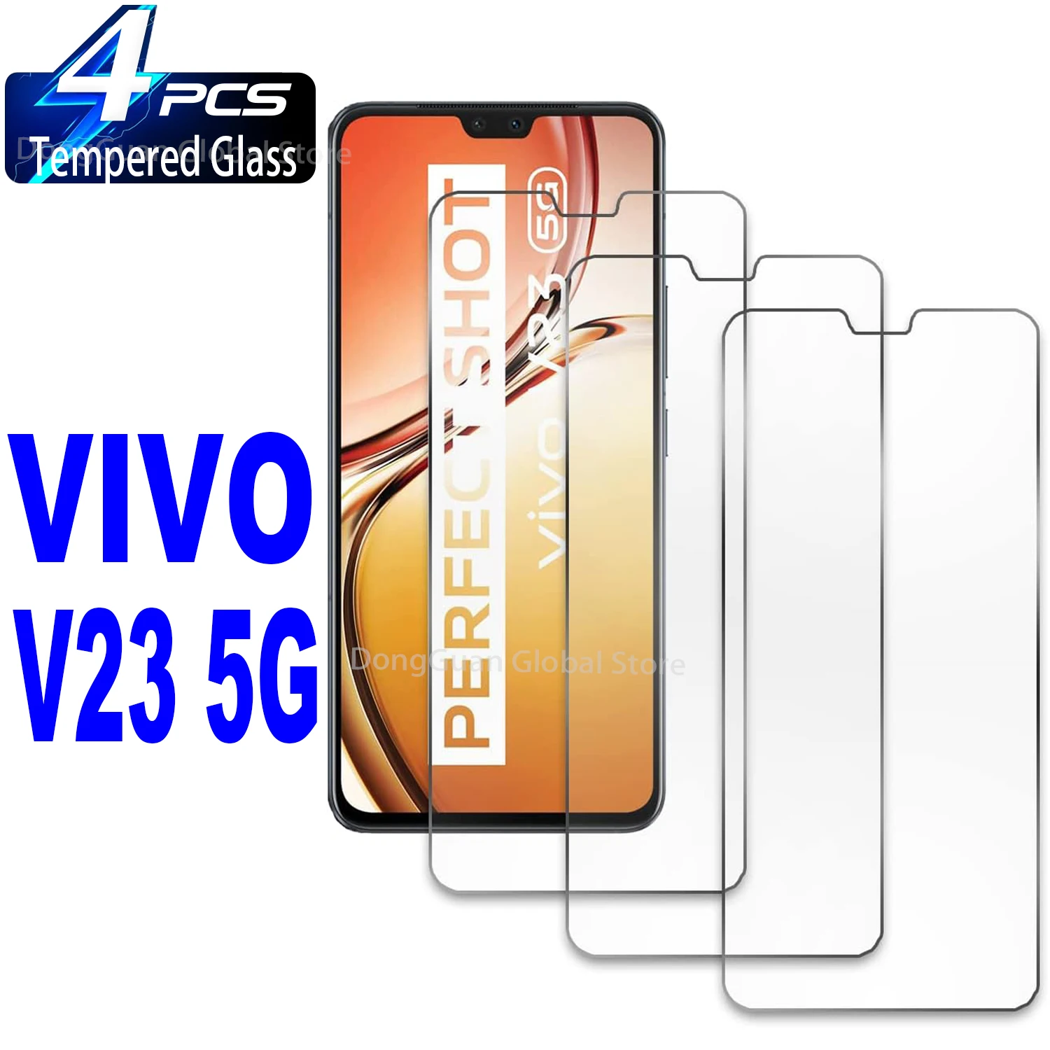 

4Pcs Tempered Glass For Vivo V23 V25 V27E V21 V21e V21s V20 V17 5G Y72 Y76 Y32 Y33 Y33e Y35 5G Screen Protector Glass Film