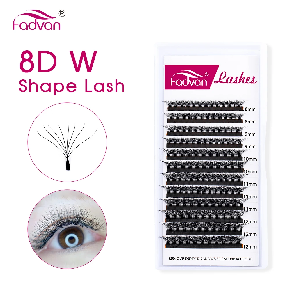 

Fadvan Real 8D W lashes 0.07 C/D 8-15mm W Shape Eyelash Extensions