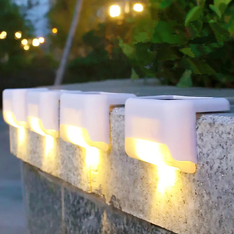 

Stair Lamp Garden Decoration Solar Power Guardrail Lightings Courtyard Waterproof IP65 Fence LED Step Wall Lights Outdoor 2Pcs