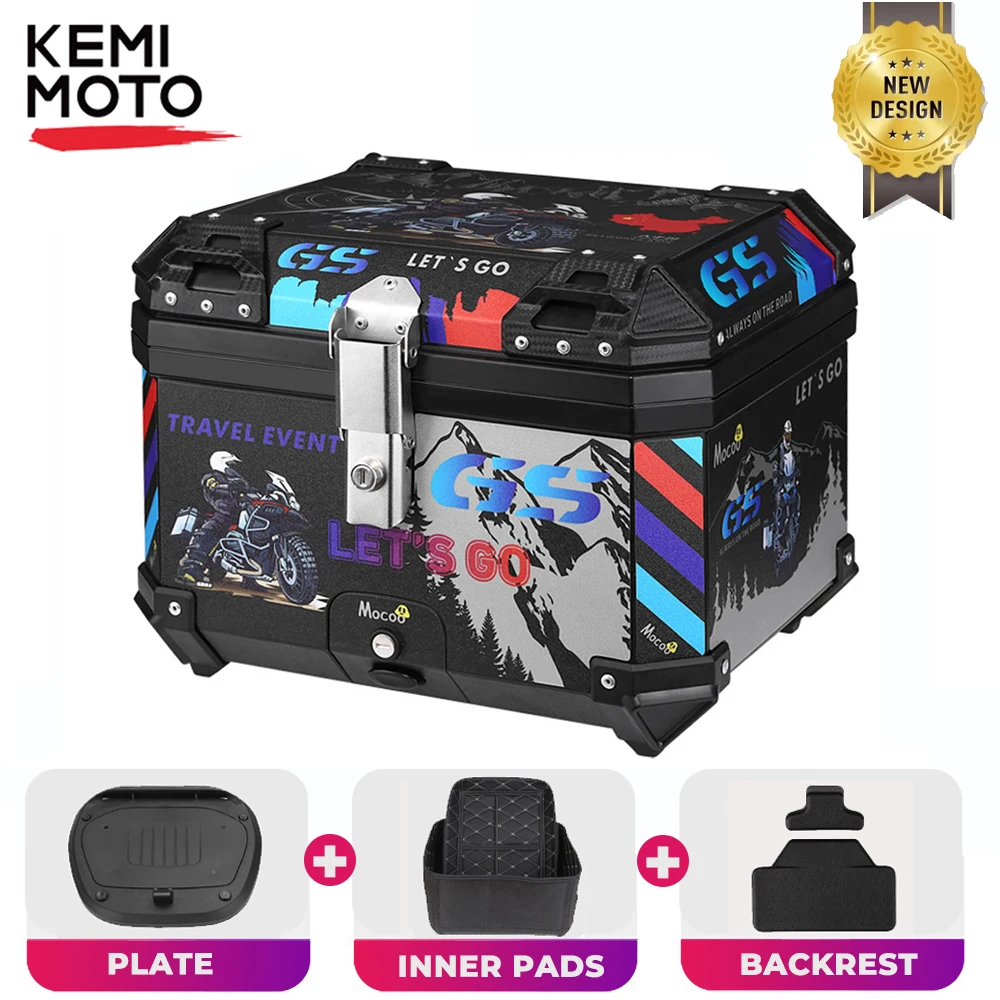 

Ящик для мотоциклетного шлема 45L, универсальный кейс для верхнего и заднего багажа, для BMW R1200GS R1250GS, Yamaha, Honda