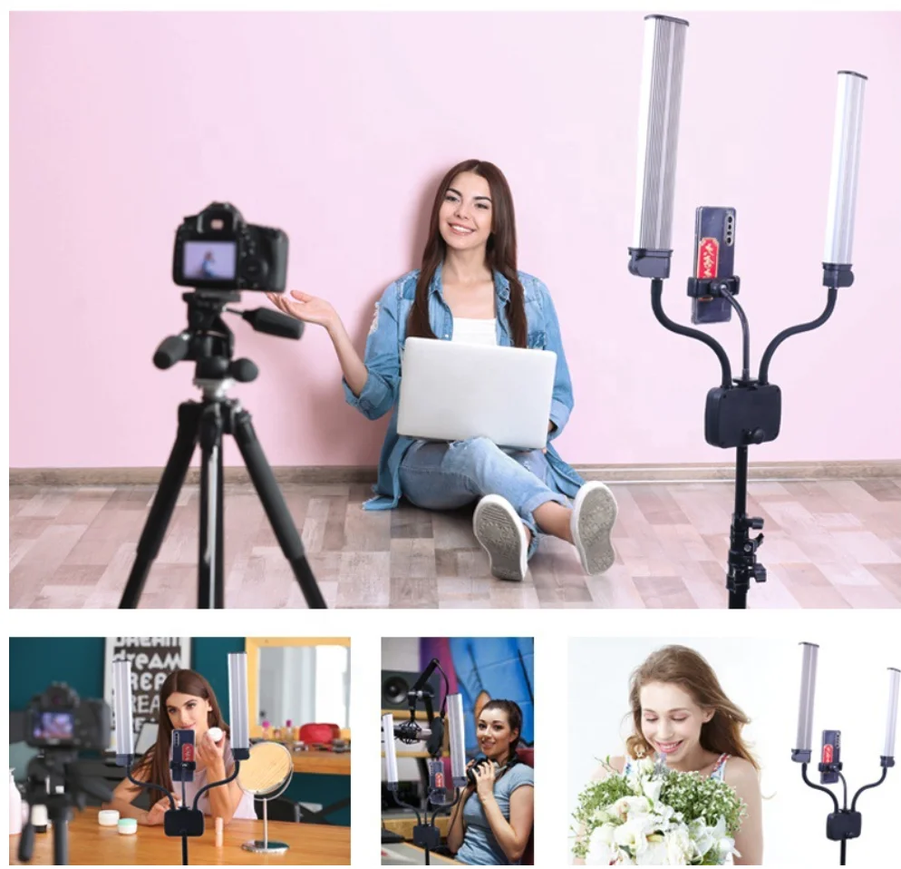 Двойная светодиодная лампа заполняющий свет для фотостудии длинные полосы