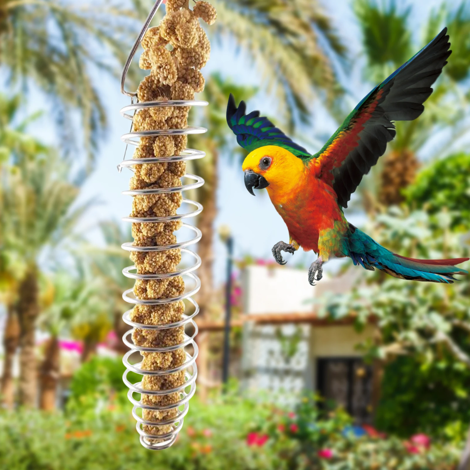 

Держатель для птиц из нержавеющей стали, кормушка для попугаев, мелких животных, фруктов, овощей