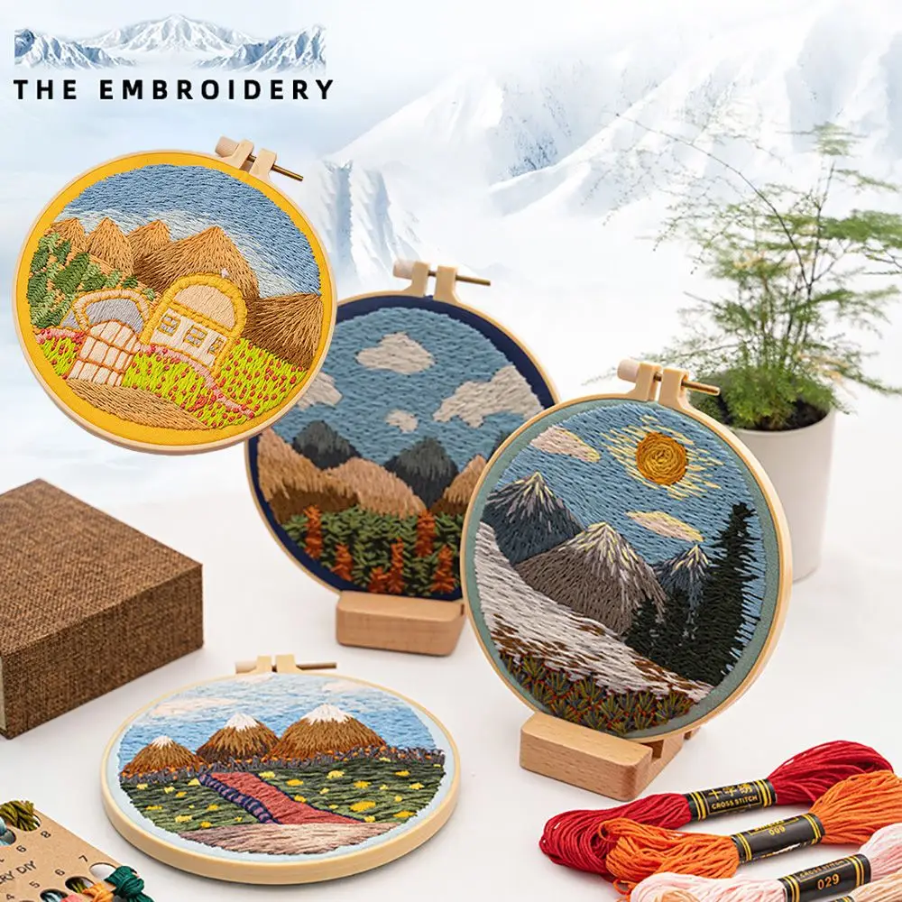 

Наборы для вышивания «сделай сам», Европейский сеточный кенгуру для начинающих, Цветочная краска, наборы для вышивки крестиком из пряжи