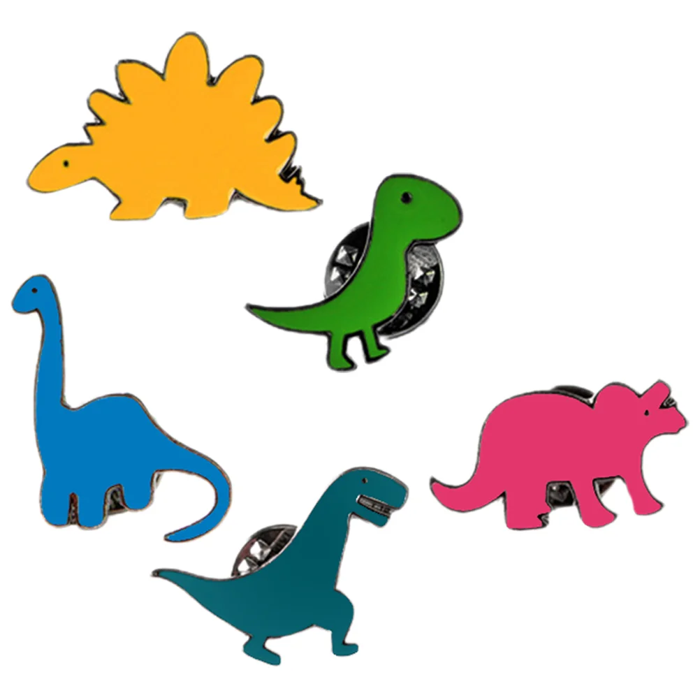 

5pcs Dinosaur Enamel Brooch Fashion Jewelry Women Prom Clothes Accessories