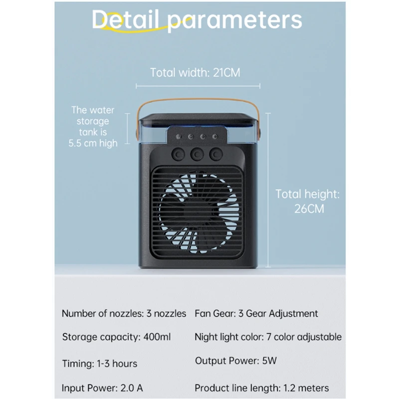 Портативный охлаждающий вентилятор для кондиционера мини испарительный