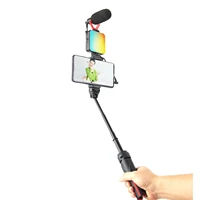 2021 colorful mini rgb pocket light with tripod newer tiktok products phone lighting led selfie light with stand kit for video
