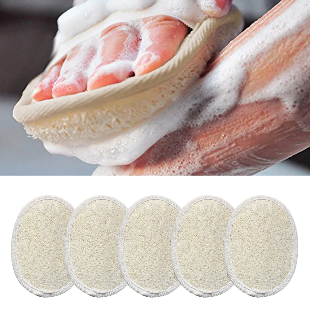 

5pcs/pack Home For Body Bath Exfoliating Scrubbing Travel Spa Loofah Sponge Pad Washing Pad bathroom Accessories