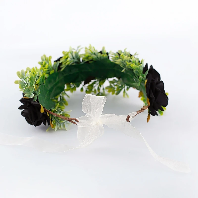 Регулируемая цветочная корона ручной работы венок из искусственной розы с