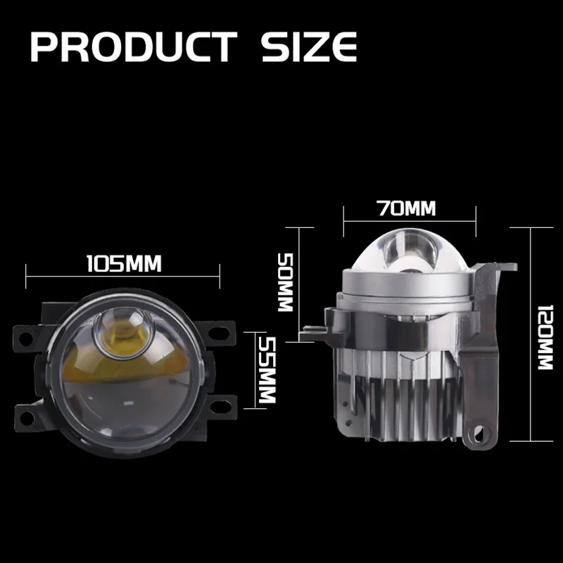 Двойные светодиодные противотуманные линзы SANVI 3 цвета для автомобилей 12 В Toyota Lexus