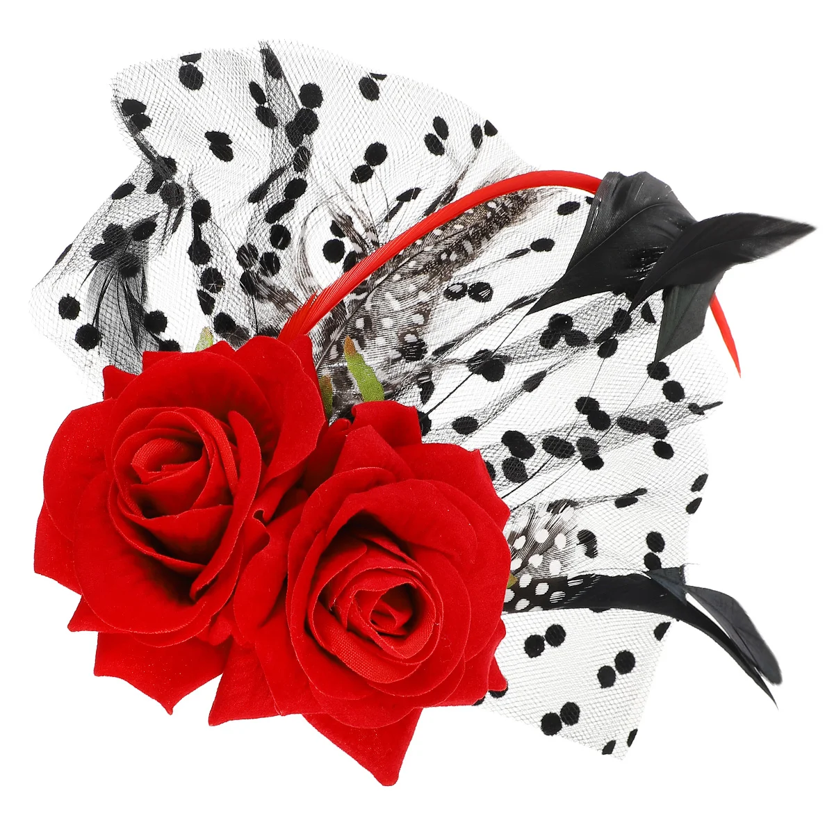 

Floral Bridal Red Hair Clip Rose Headpiece Hair Accessories