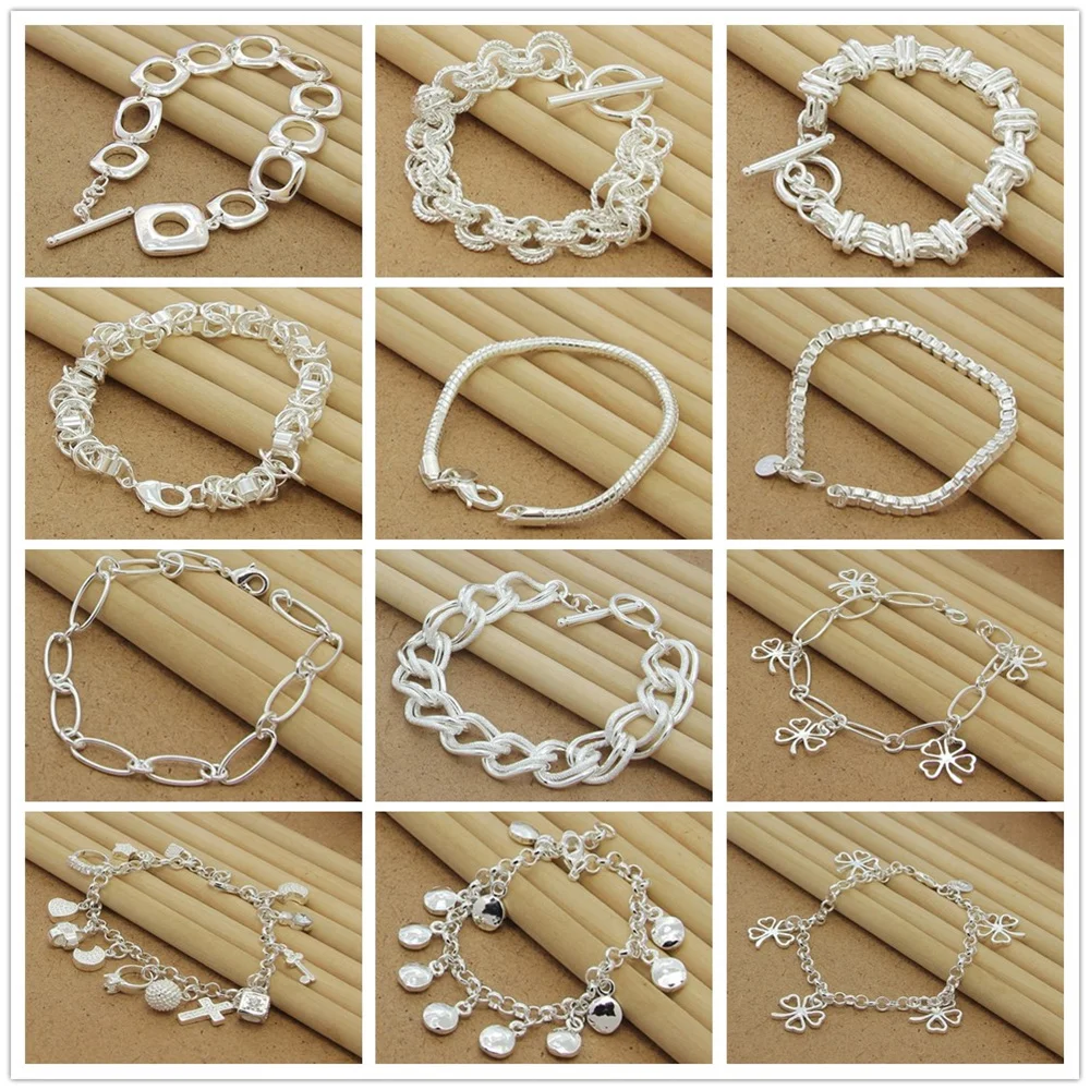

2023 New 925 Sterling Silver Bracelet Four-Leaf Clover Snake Bone Bracelet For Woman Charm Jewelry Gift