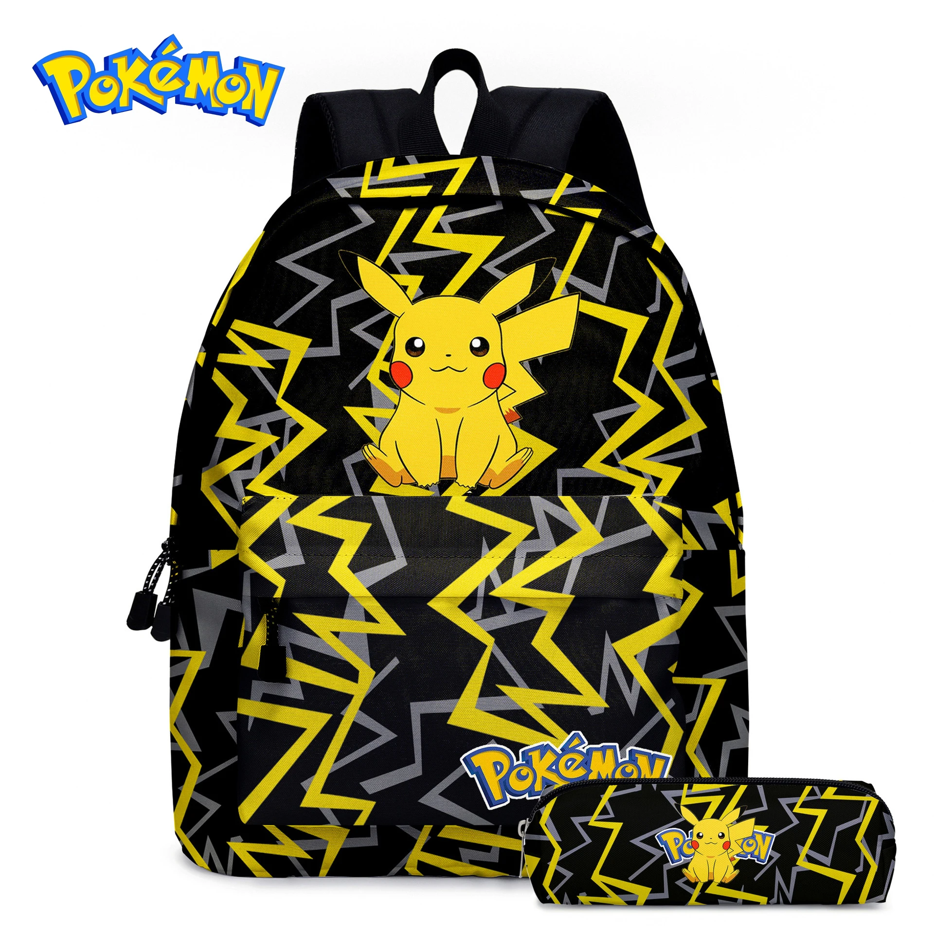 

Pikachu Backpack with Pencil Case Pokemon Go Cartoon Student School Bag Backpacks Travel Bag Christmas Gifts Children Schoolbag