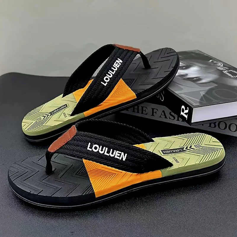 

Summer Brand Fashion Flip Flop Men High Quality Non-Slip Outdoor Beach Flip Flops Men Flat Casual Slippers Men Chinelo Masculino