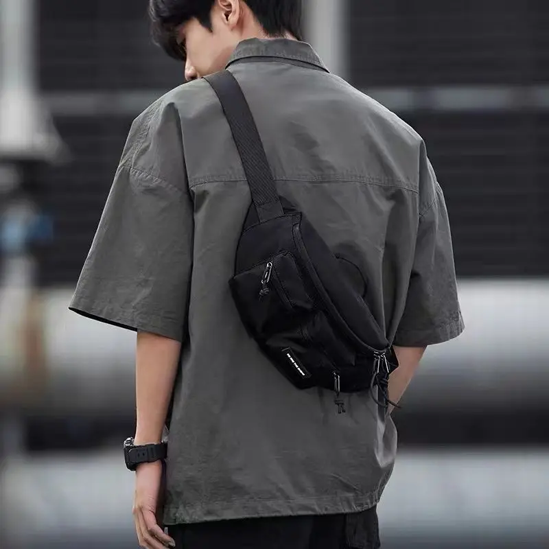 Men's Muti-functional Fashion Crossbody Shoulder Messenger Bag Chest Bag Sports Waist Bag Casual Ins Trendy Small NylonBag