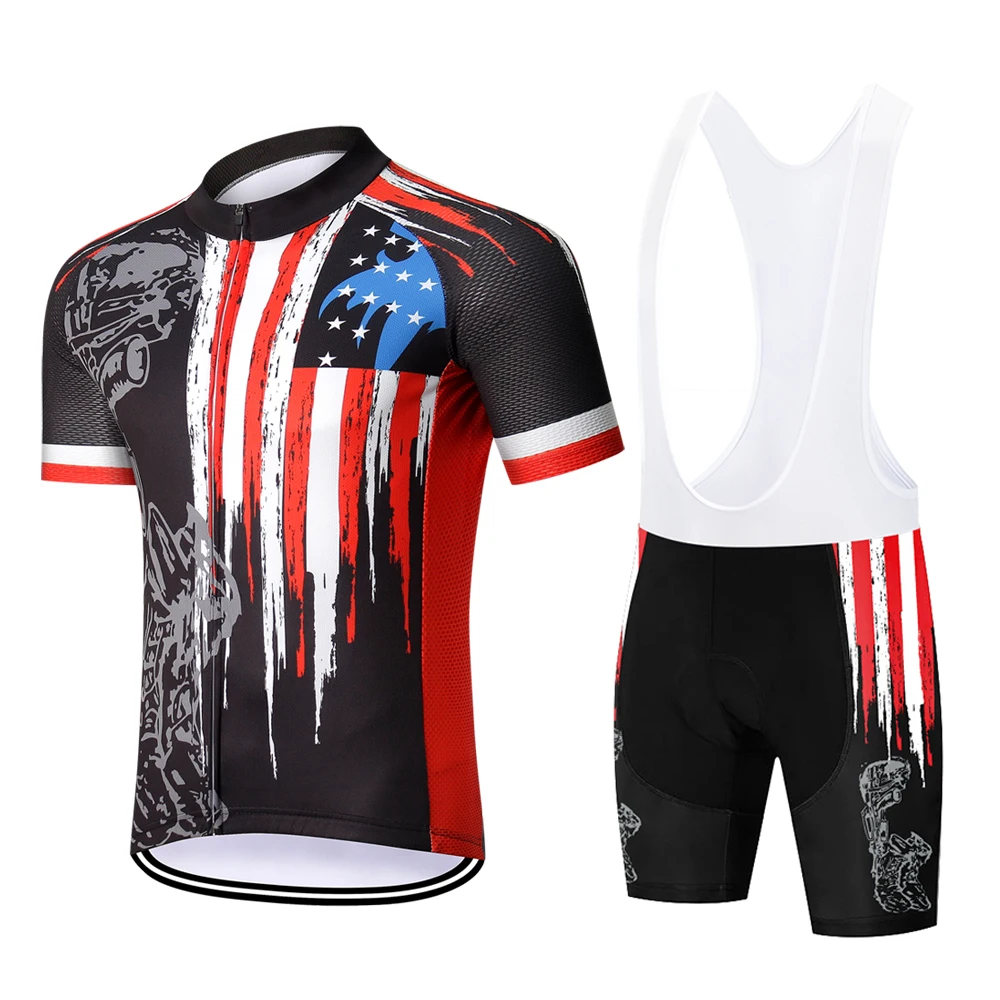 

USA Cycling Jersey Man Summer Clothing Maillot Bike Shorts Set Men MTB Quick Dry Shirt Bicycle Suit Breathable Cycl Clothing