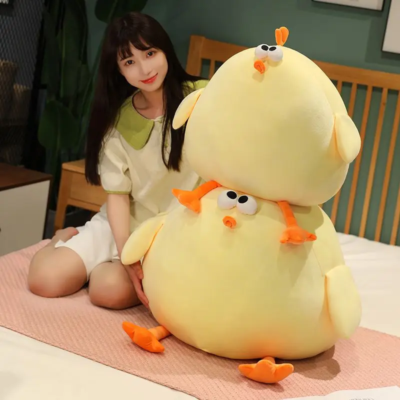 

Squishy Yellow Chick Doll Stuffed Fatty Soft Chicken Animal Plush Toy Elastic Pillow Cuddly Baby Toy Comforting Birthday Gift
