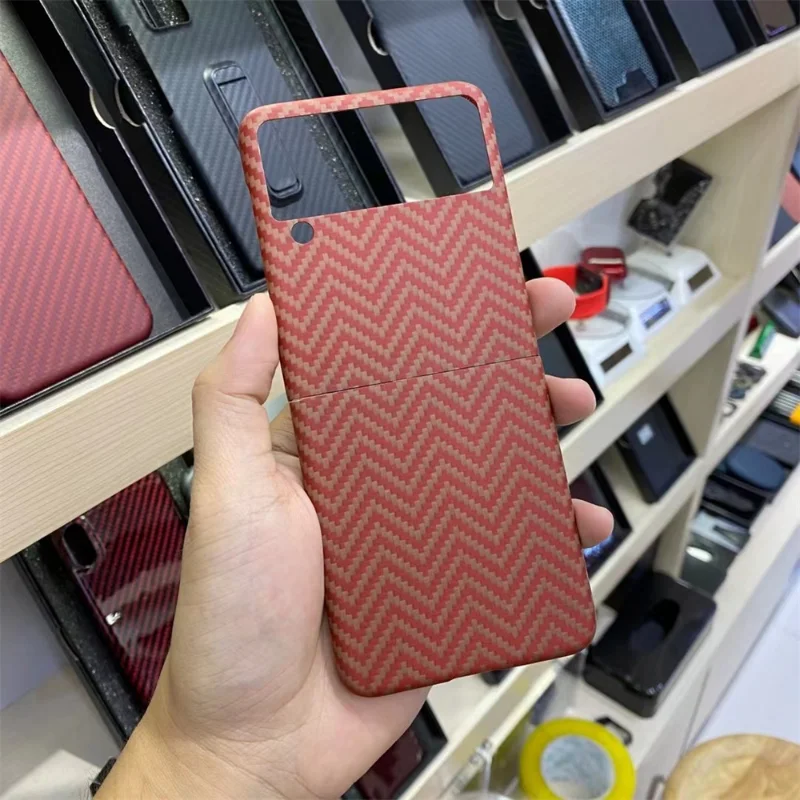 Real Carbon Fiber Phone Case For Samsung Galaxy Z Flip 3 Carbon Fiber Case Aramid Fiber Cover For Galaxy Z Flip3 Ultra-thin Case