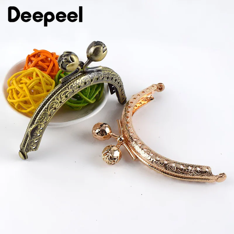 5/10 шт. Металлическая рамка для кошелька Deepeel 8,5 см с креплениями для шитья, застежкой для сумок с розовым замком-поцелуем, ручкой и аппаратурой для аксессуаров ручных сумок