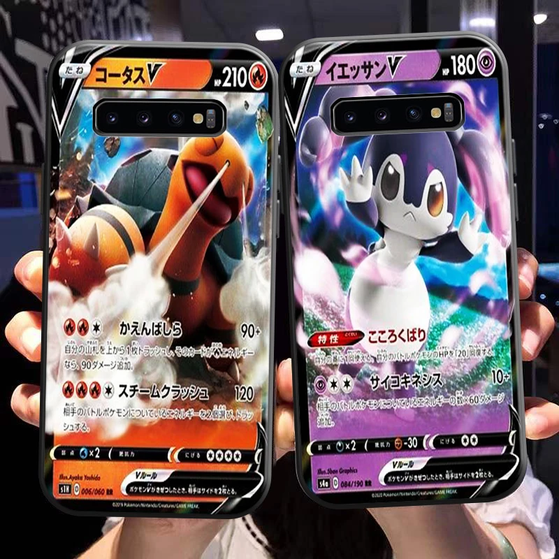 

Anime Pokemon Cards For Samsung Galaxy S10 S10 Plus S10E S10 Lite S10 5G Phone Case Carcasa Silicone Cover Black Back Soft