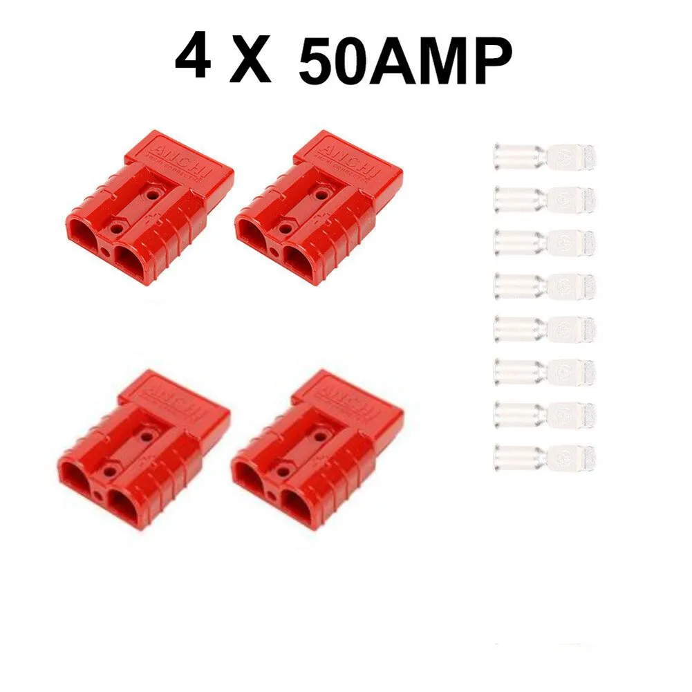 

Anderson Plug 6 Pcs Connectors for Anderson Style Plug DC Power 50AMP Solar Caravans and Electrical Applications